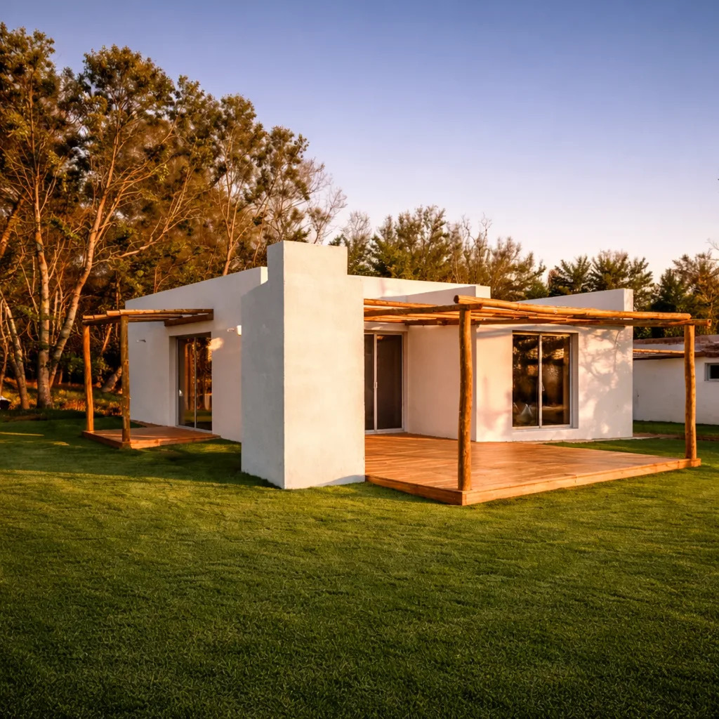 Casa moderna construida en Maldonado con galerías exteriores
